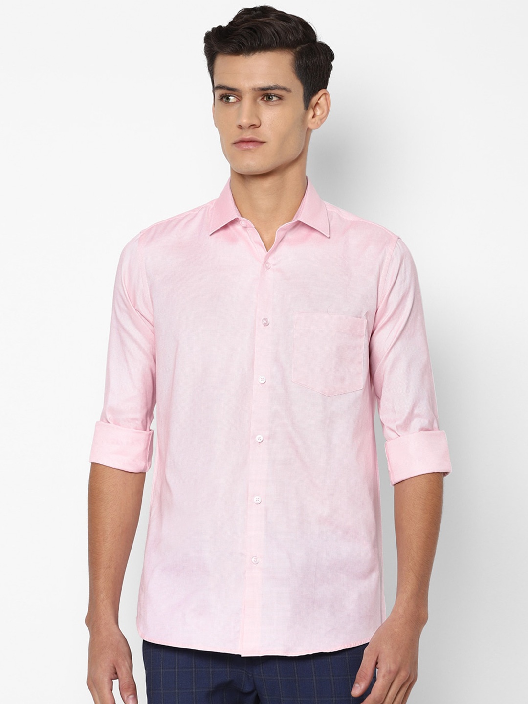 

Allen Solly Men Pink Slim Fit Casual Shirt