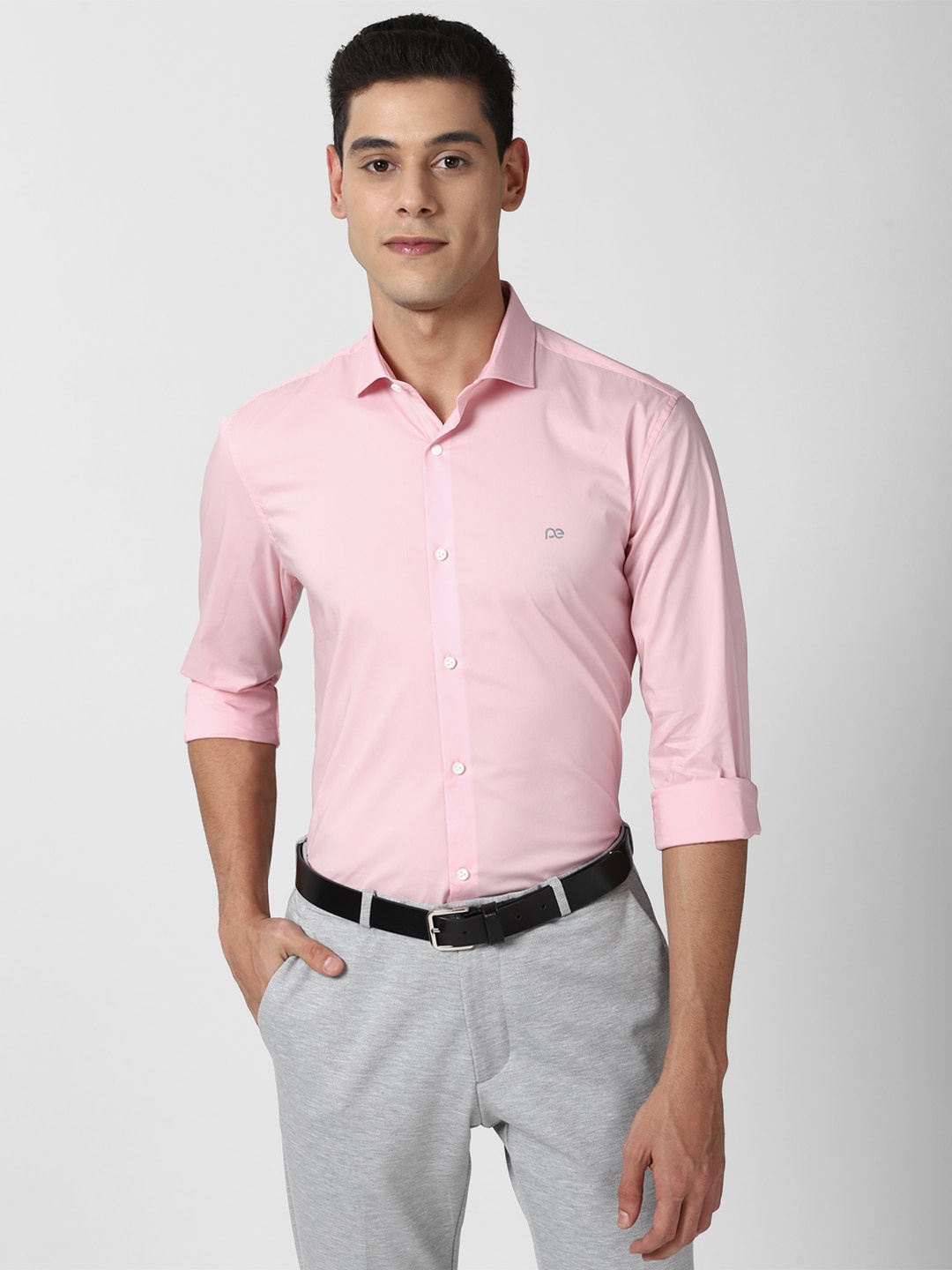 

Peter England Men Pink Slim Fit Casual Shirt