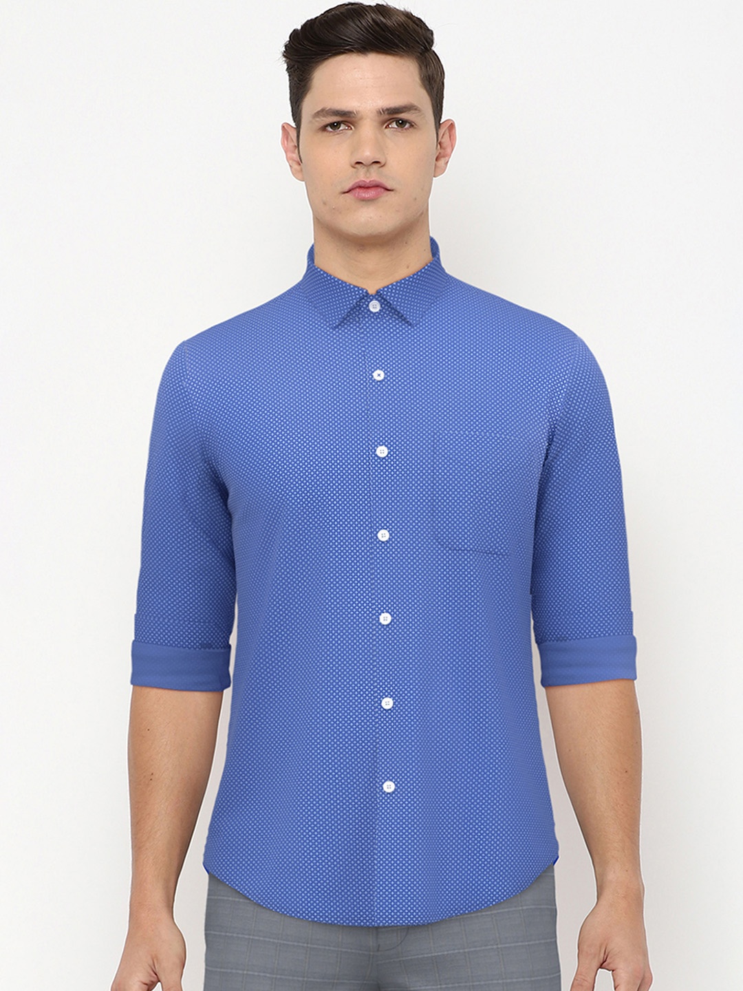 

Peter England Men Blue Slim Fit Formal Shirt