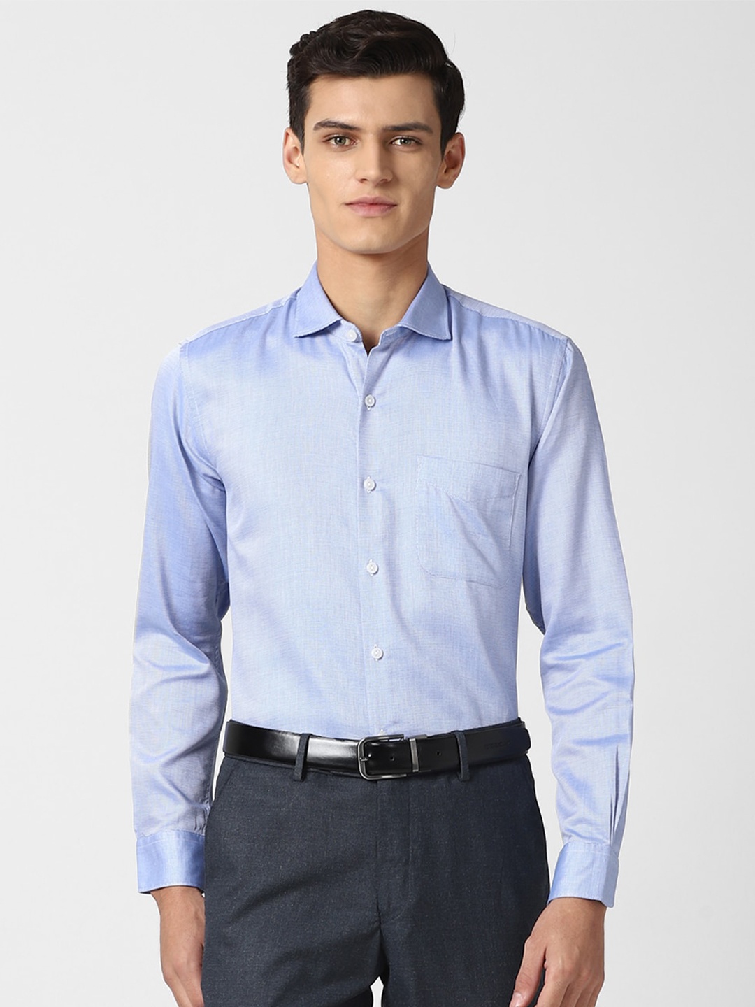 

Peter England Elite Men Blue Formal Shirt
