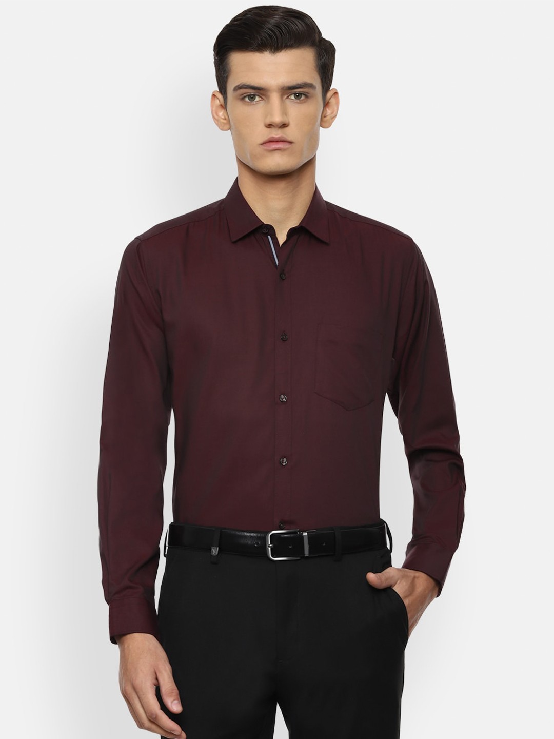

Van Heusen Men Maroon Pure Cotton Formal Shirt