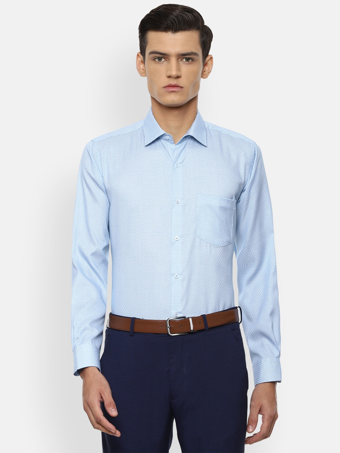 

Van Heusen Men Blue Pure Cotton Formal Shirt