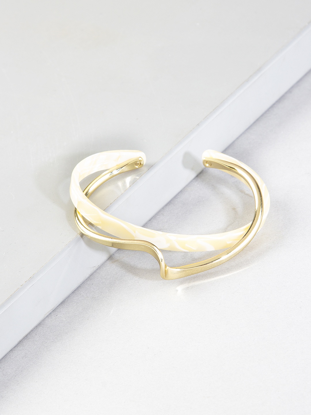 

Kazo Women Gold-Toned Gold-Plated Cuff Bracelet