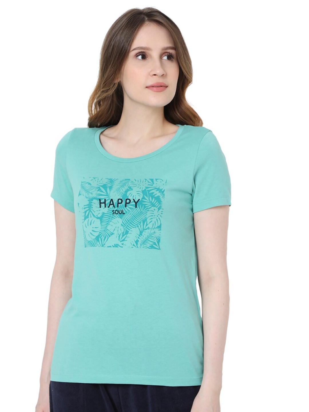 

Vero Moda Women Green Typography Printed T-shirt