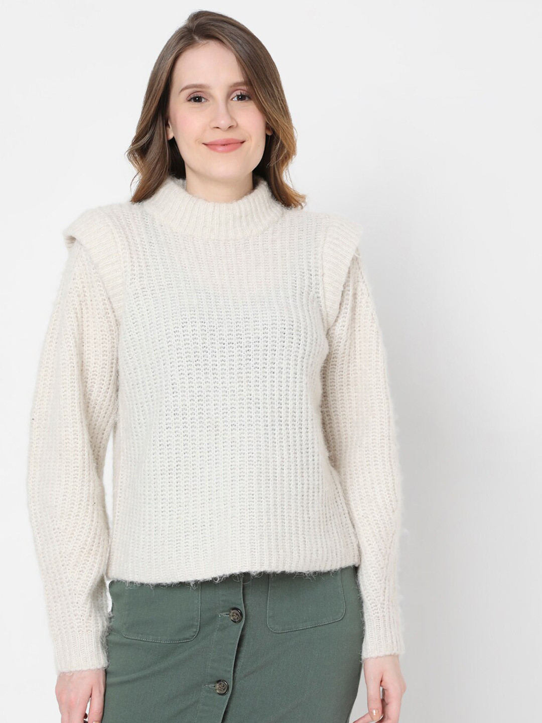 

Vero Moda Women Off-White Pullover