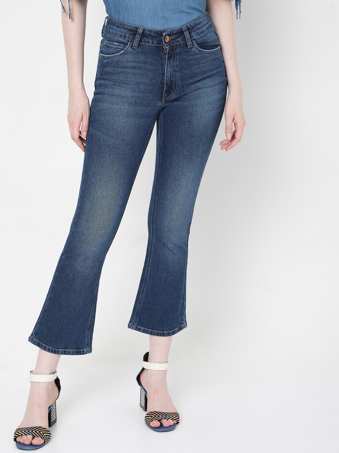 

Vero Moda Women Blue Wide Leg Light Fade Jeans