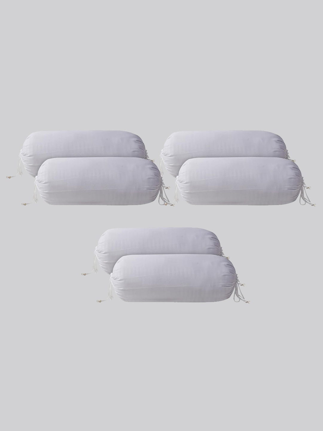 

Kuber Industries Set of 6 White Solid Cotton Bolster Covers