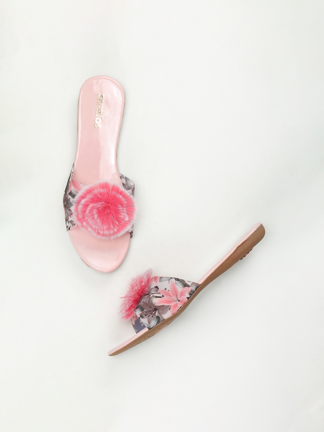 

SAPATOS Women Pink Printed Open Toe Flats