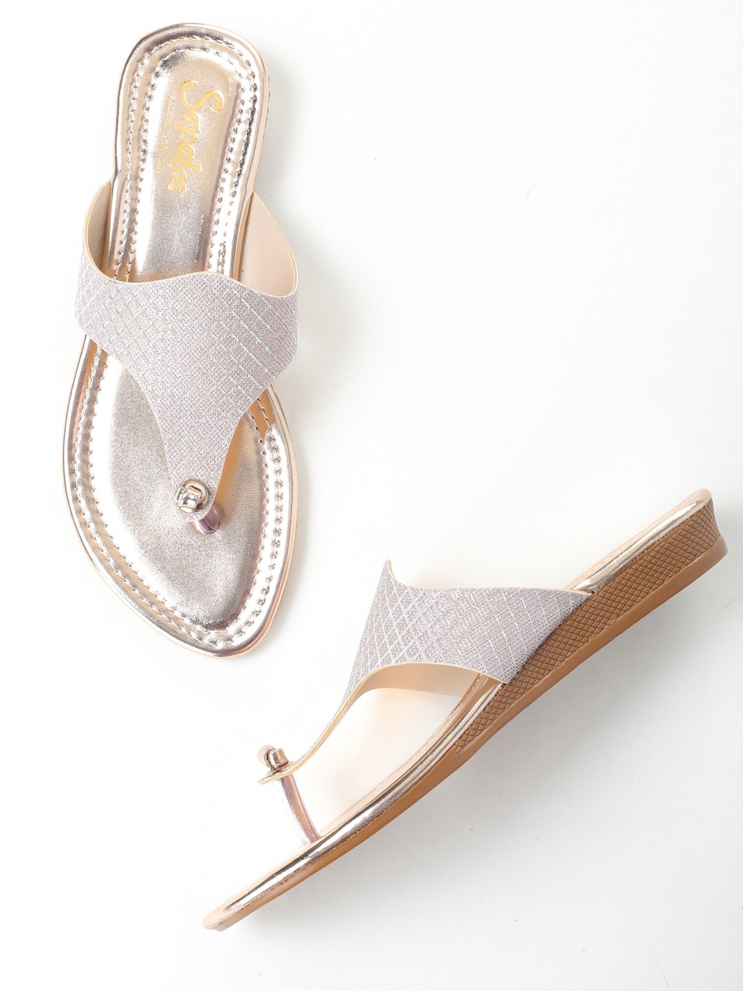 

SAPATOS Women Pink T-Strap Flats with Laser Cuts