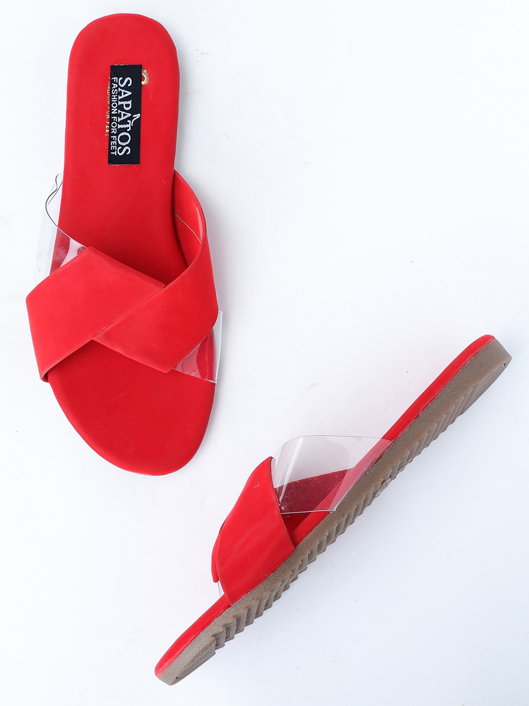 

SAPATOS Women Red Open Toe Flats with Bows