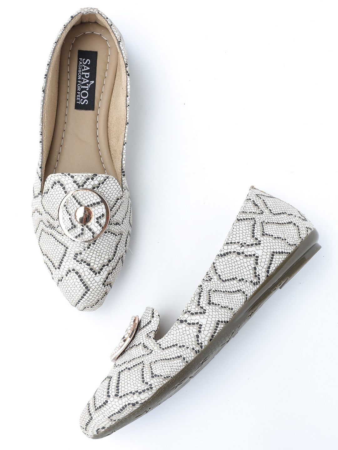 

SAPATOS Women Cream-Coloured Ballerinas Flats