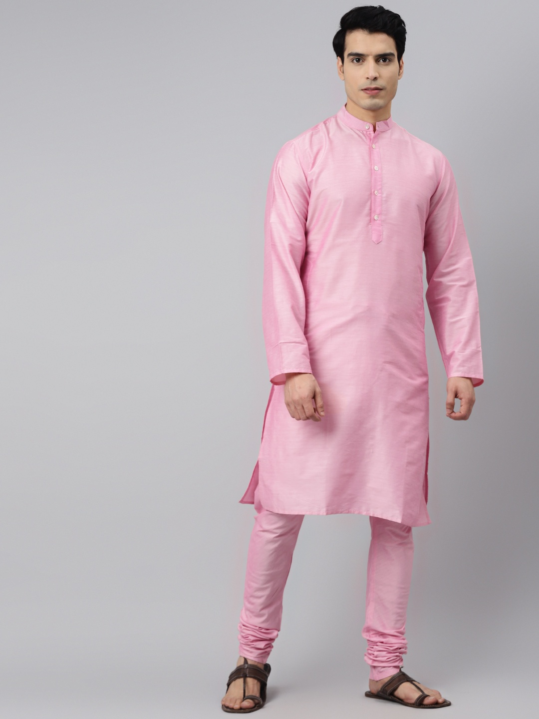 

Tulsattva Men Pink Kurta with Churidar