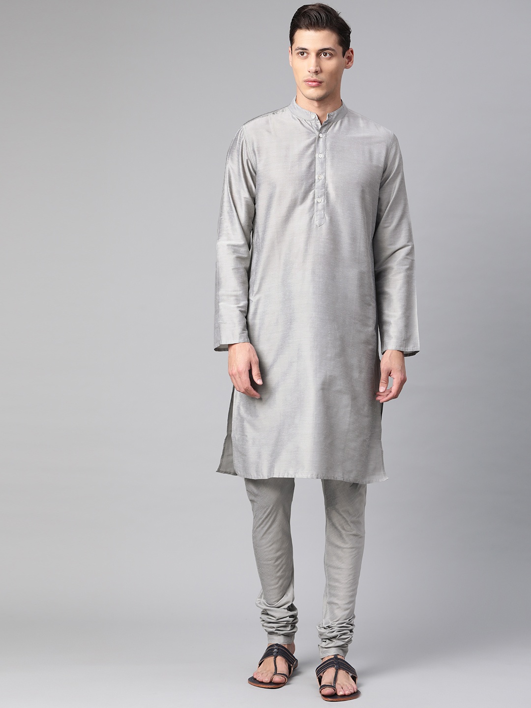 

Tulsattva Men Grey Kurta with Churidar