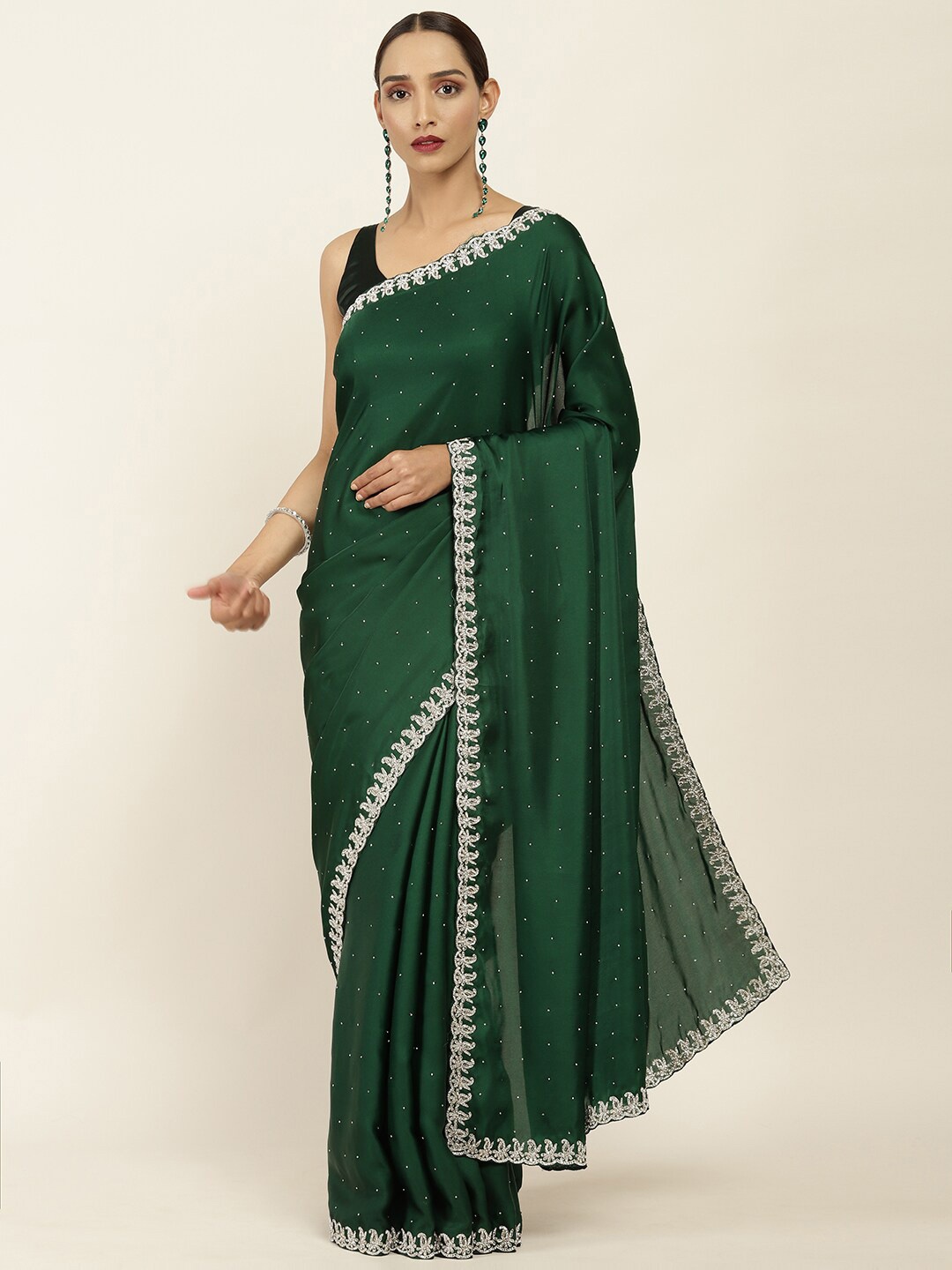 

Soch Green Embellished Crepe Saree