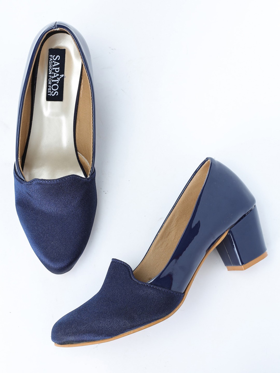 

SAPATOS Navy Blue Block Pumps
