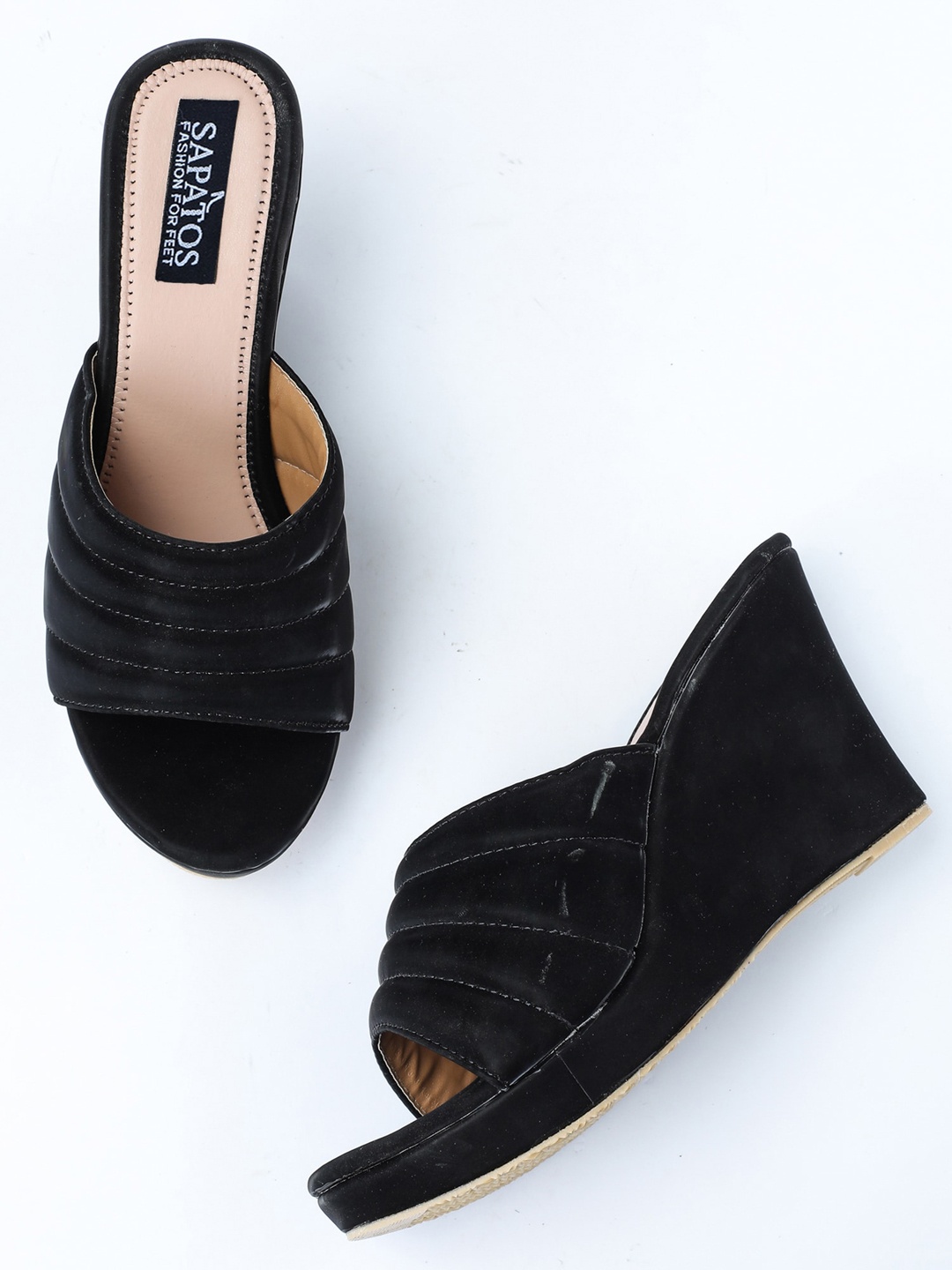 

SAPATOS Black Wedge Mules