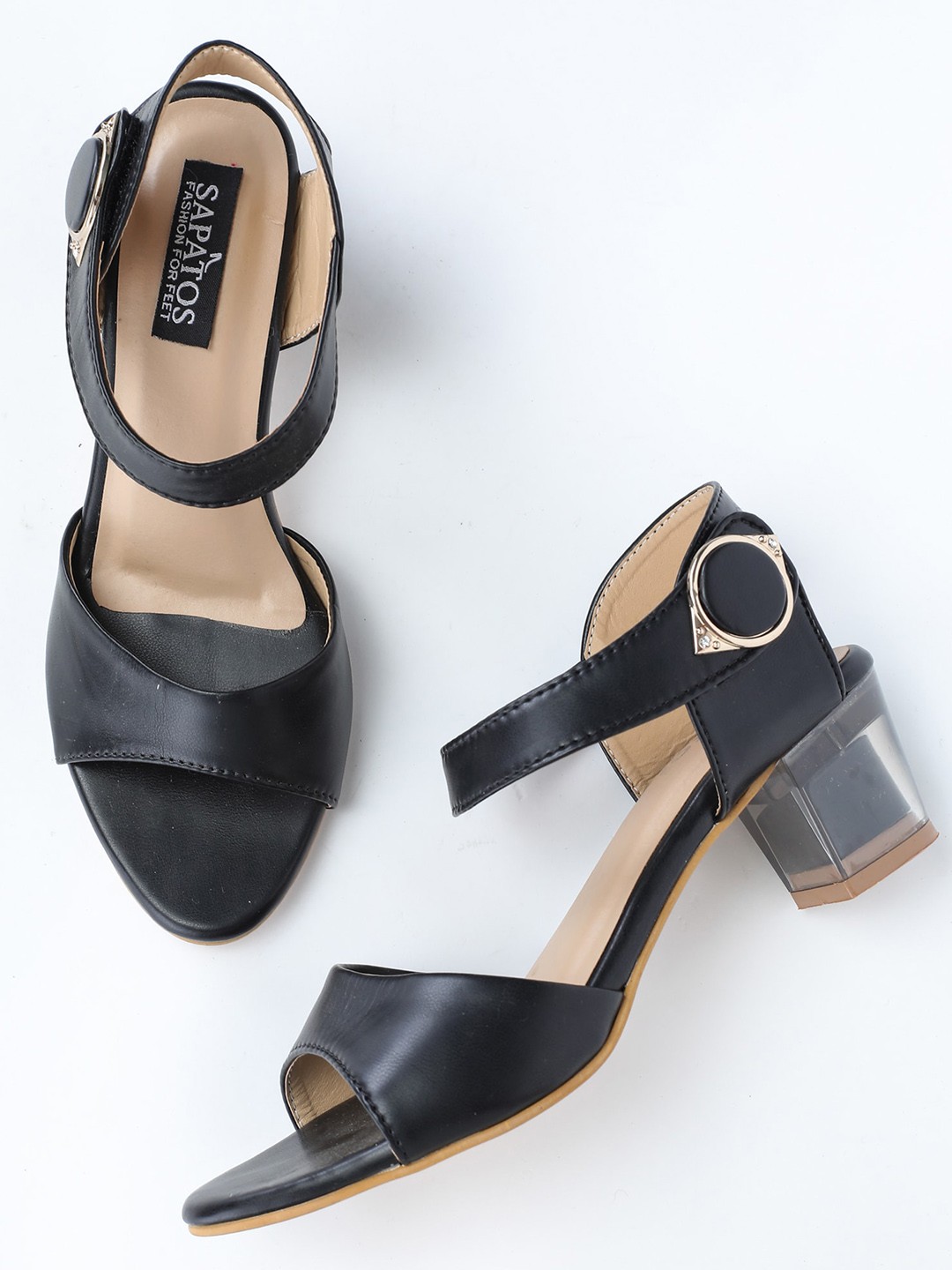 

SAPATOS Black Block Solid Sandals