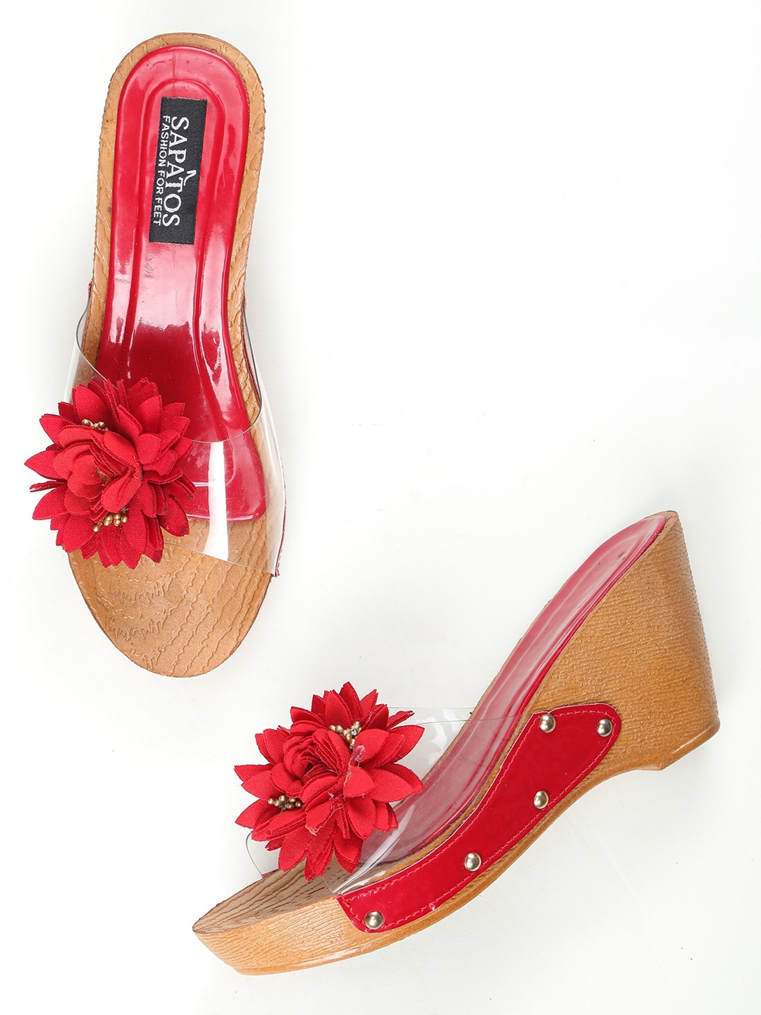 

SAPATOS Red Embellished Wedge Heels