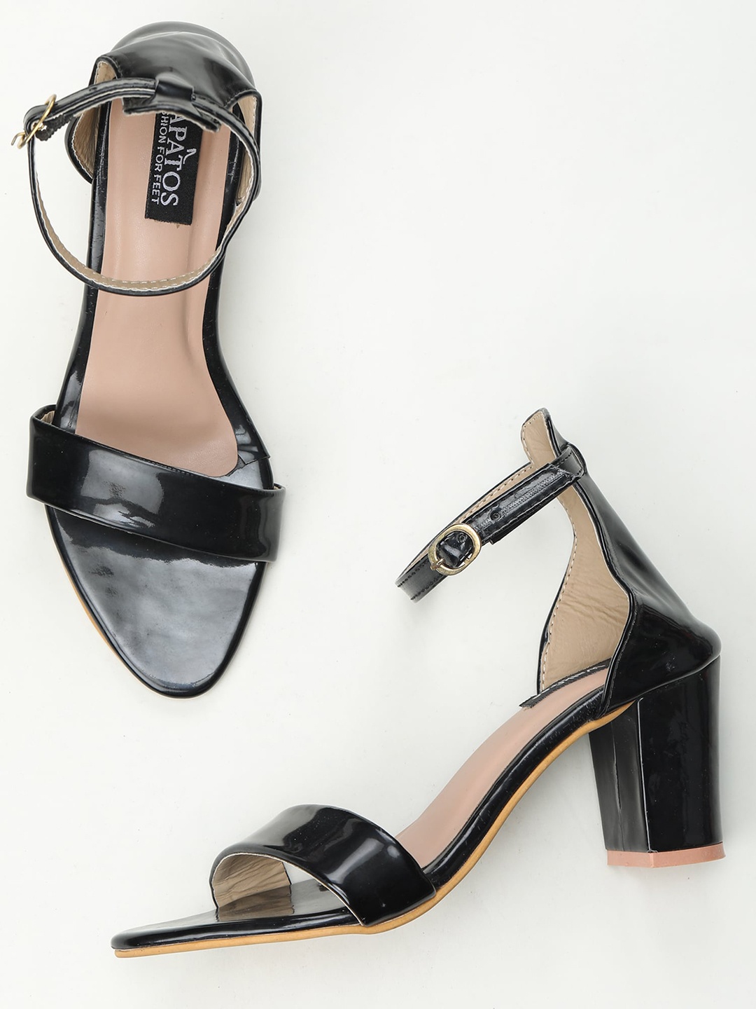 

SAPATOS Black Block Sandals with Buckles