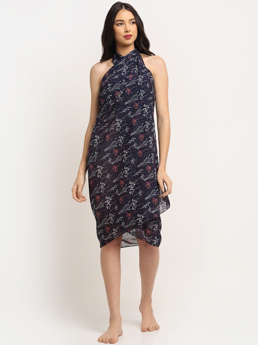 

EROTISSCH Women Blue & White Printed Sarong