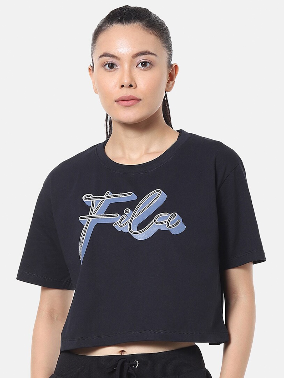 

FILA Woman Blue Print Crop Top