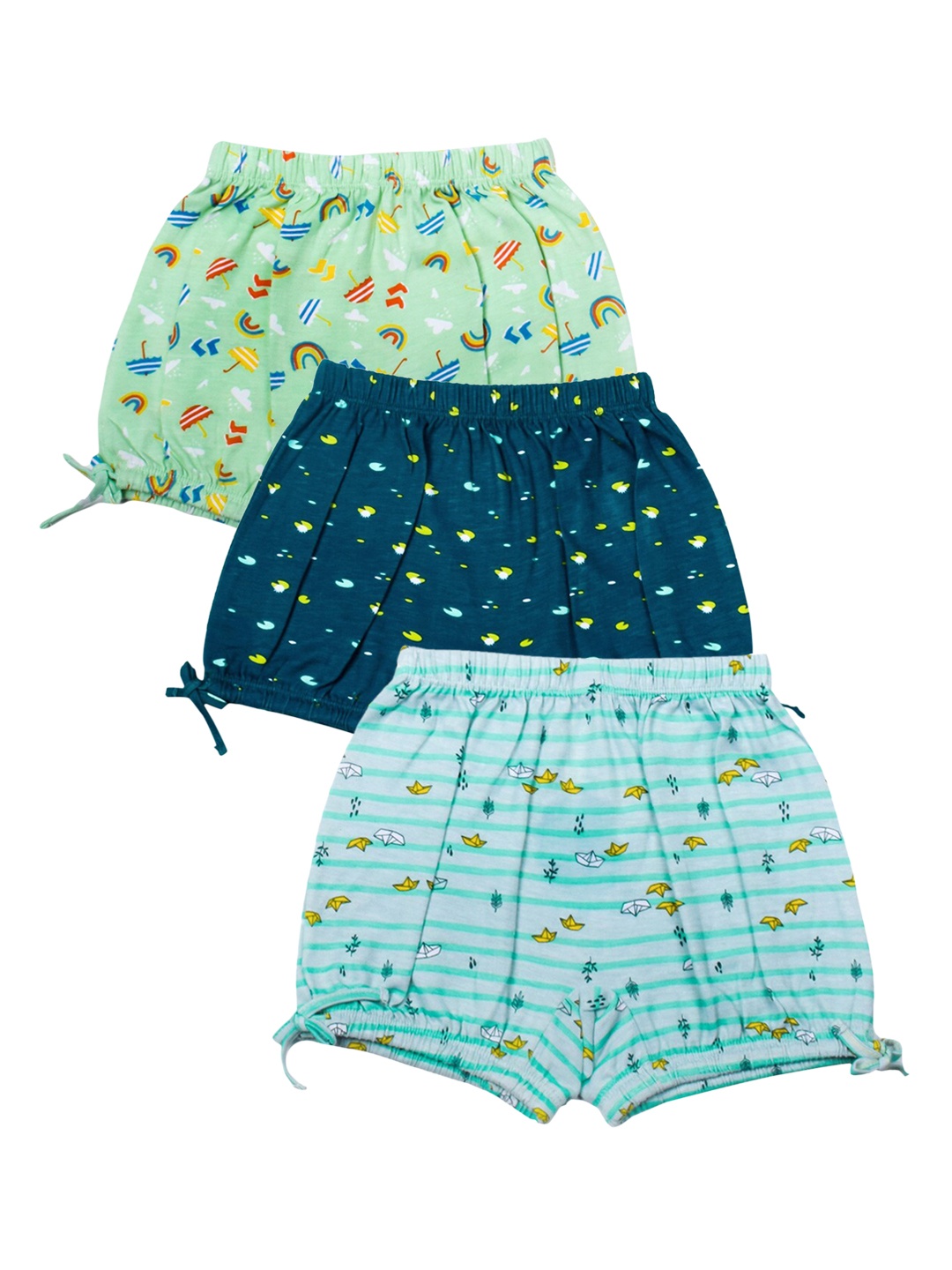 

SuperBottoms Girls Pack of 3 Green Printed Sustainable Briefs