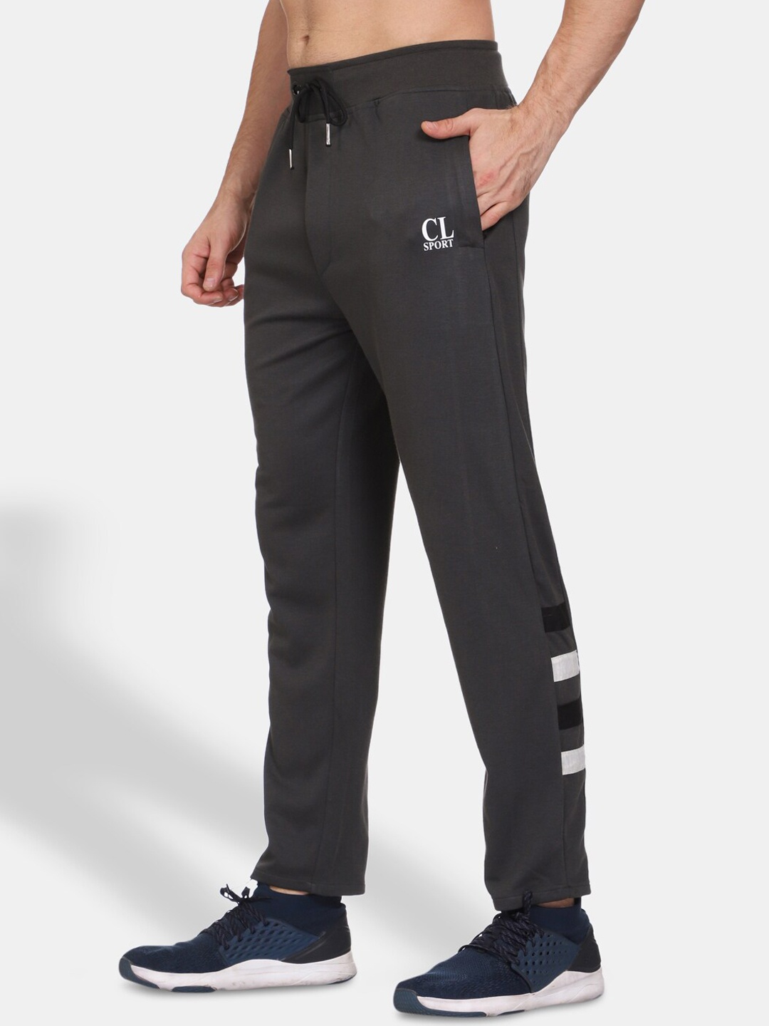 

CL SPORT Men Grey Solid Track Pants
