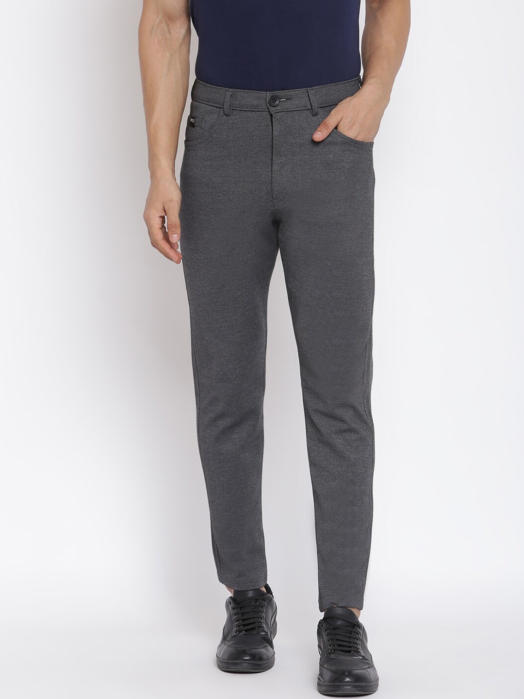 

MKH Men Grey Solid Track Pants