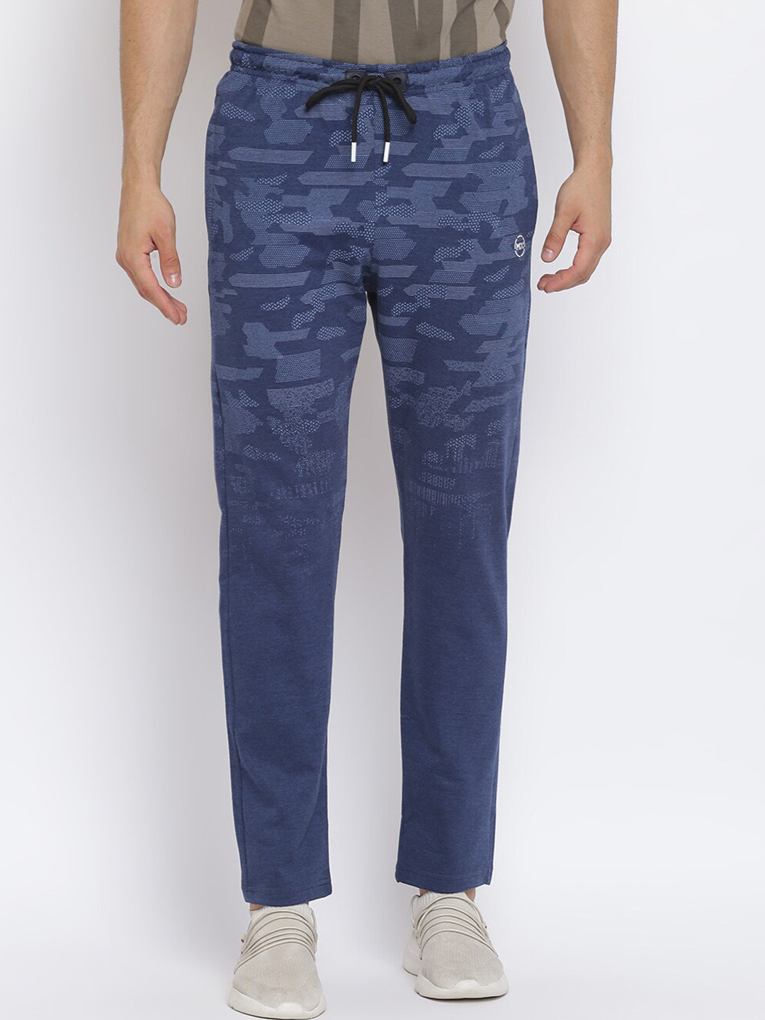 

MKH Men Blue Printed Cotton Track Pants