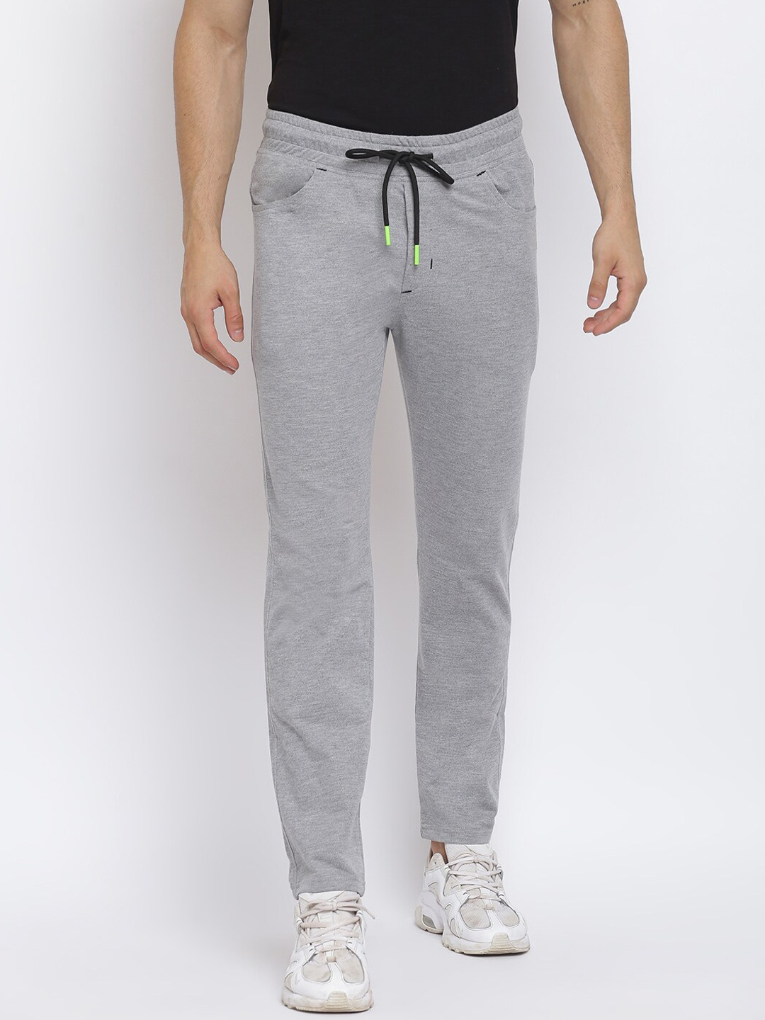 

MKH Men Grey Melange Solid Track Pants