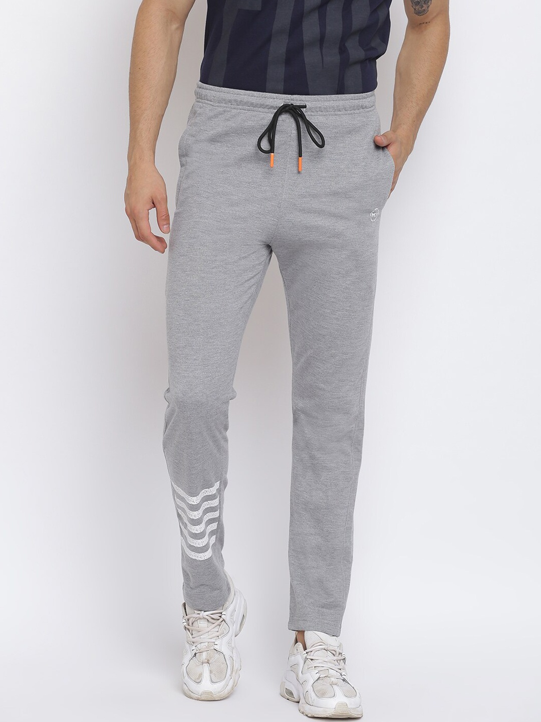

MKH Men Grey Melange Solid Track Pants