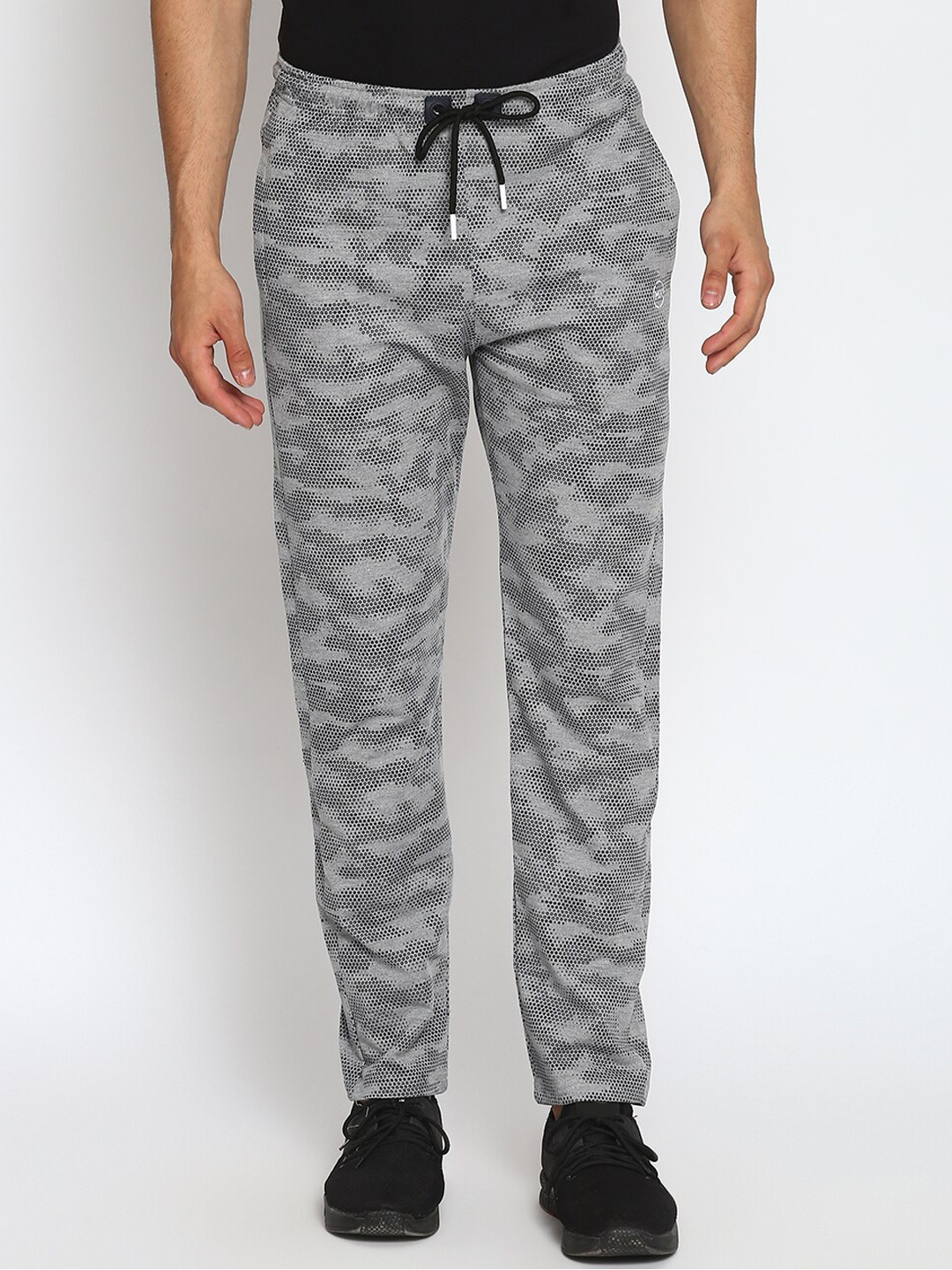 

MKH Men Grey Melange Printed Track Pants