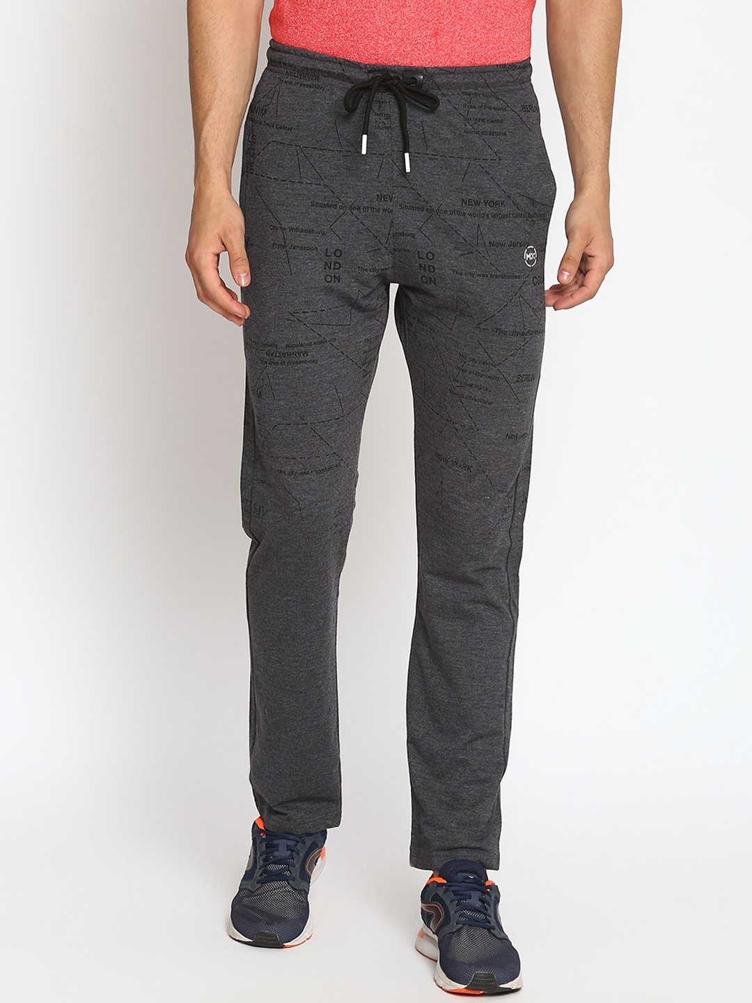 

MKH Men Grey Printed Track Pants
