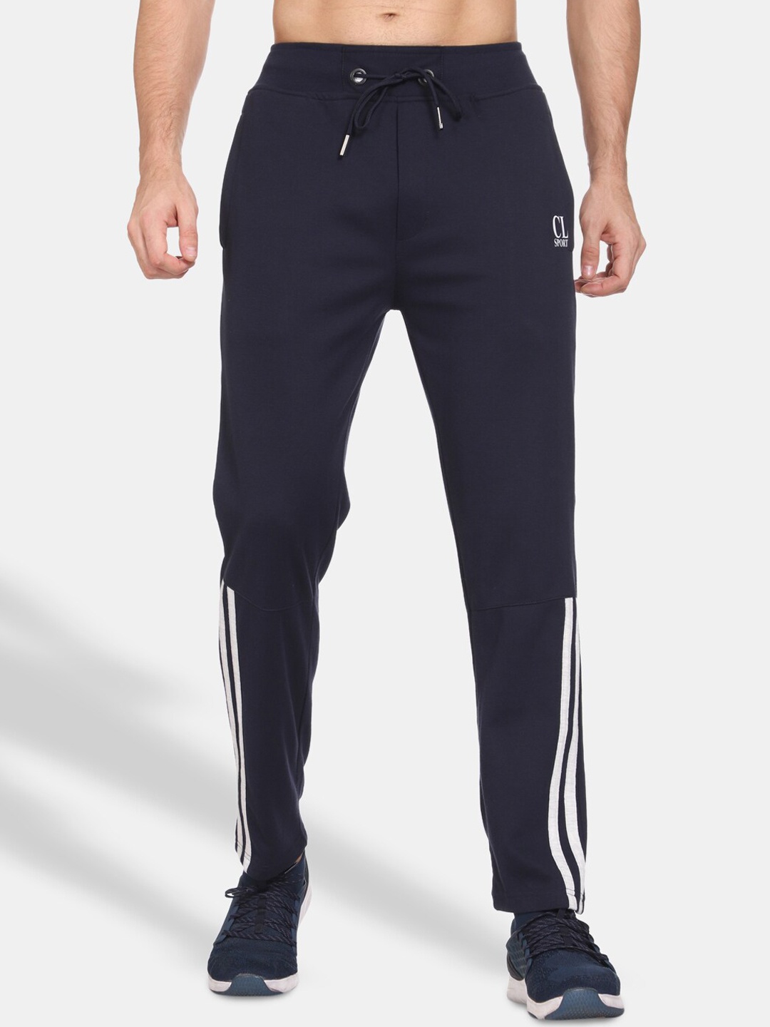 

CL SPORT Men Blue & White Solid Track Pants