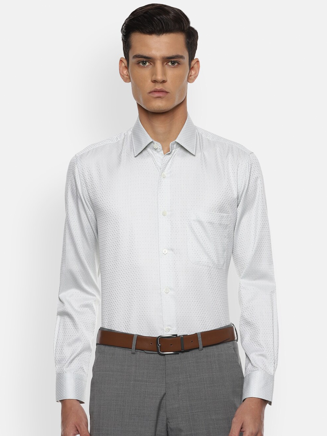 

Luxure by Louis Philippe Men Grey Cotton Formal Shirt