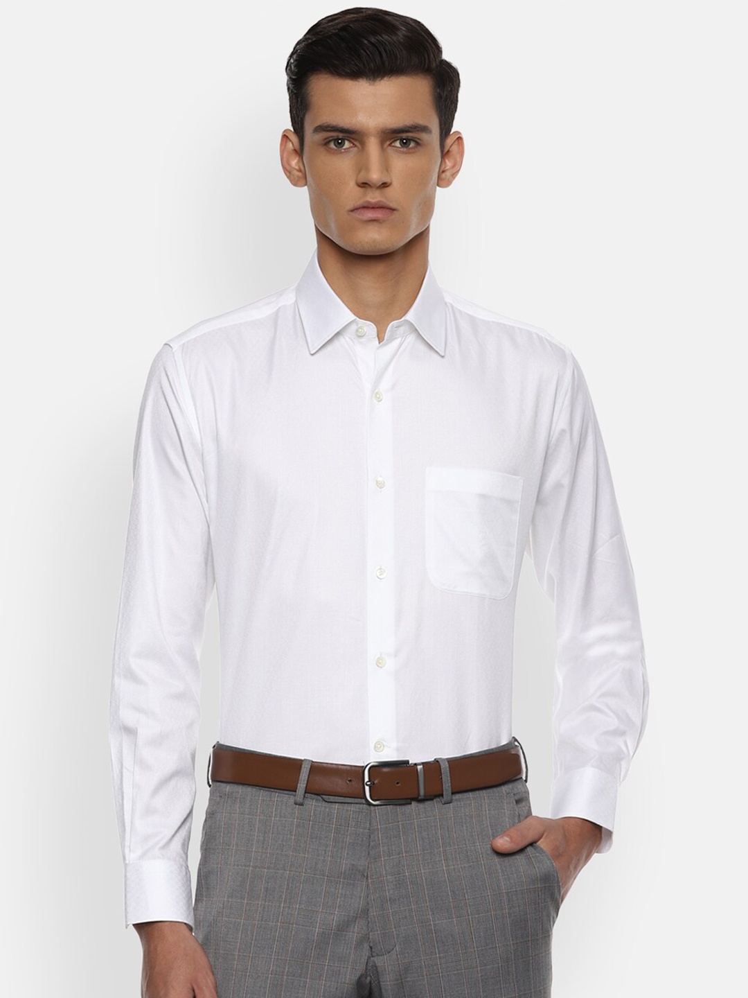 

Luxure by Louis Philippe Men White Cotton Formal Shirt