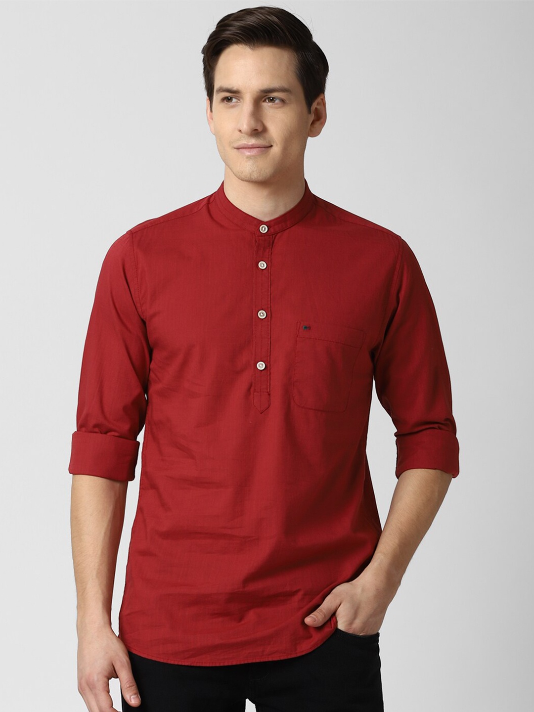 

Peter England Casuals Men Maroon Slim Fit Cotton Casual Shirt