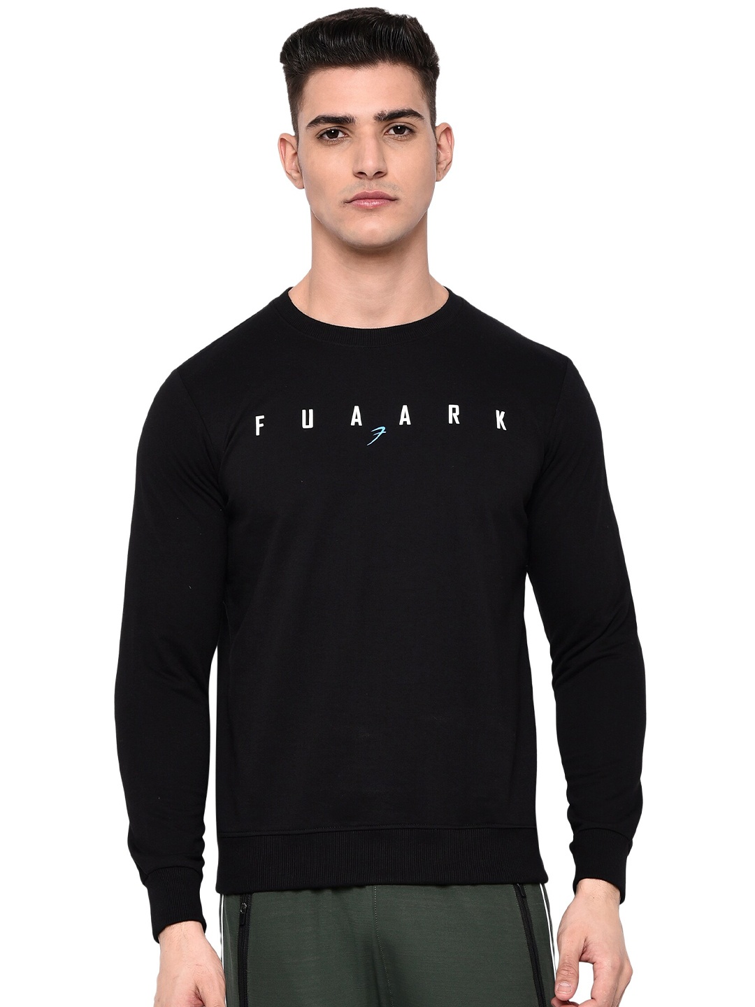 

FUAARK Men Black Printed Sweatshirt