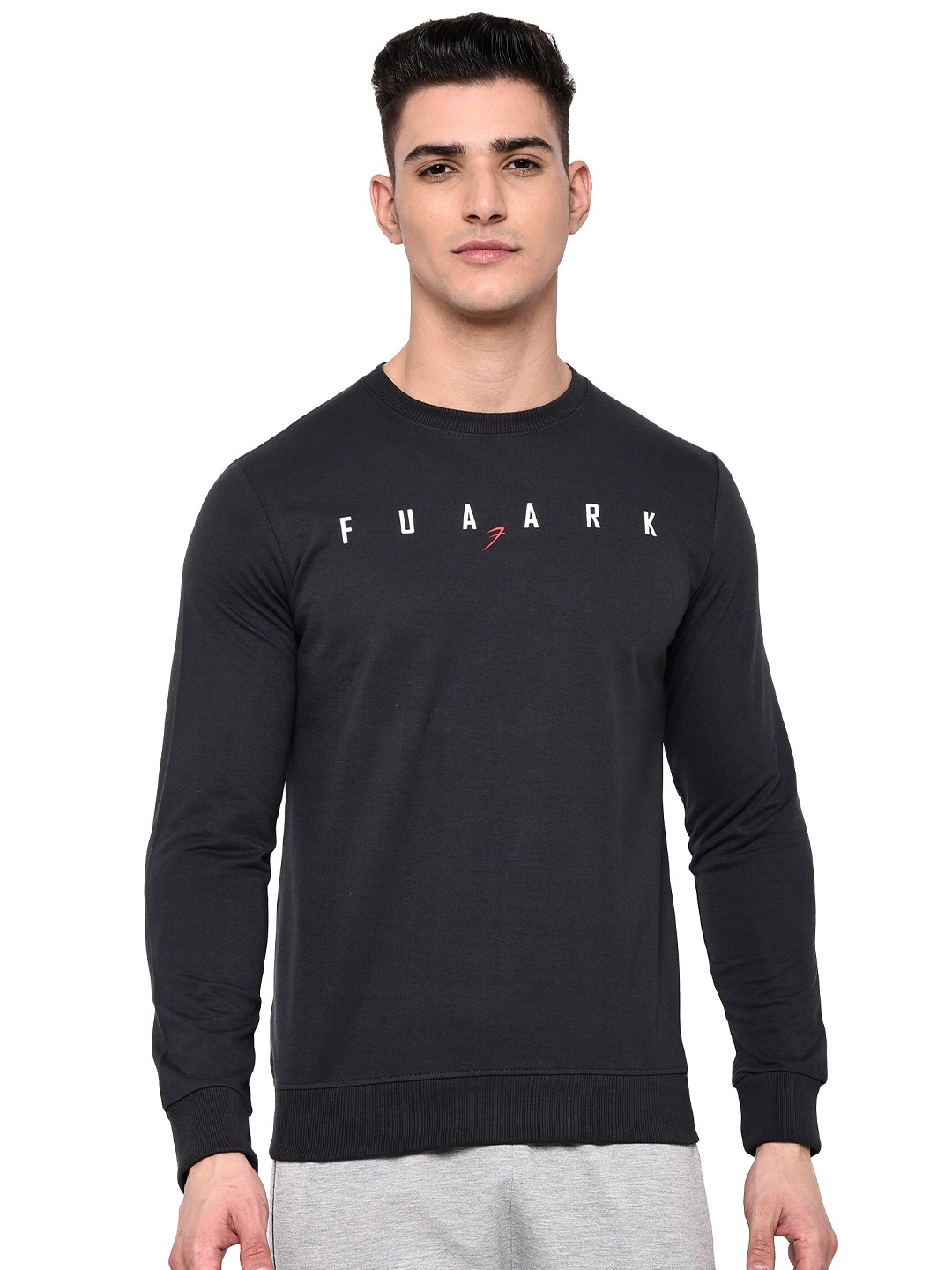 

FUAARK Men Grey Printed Sweatshirt