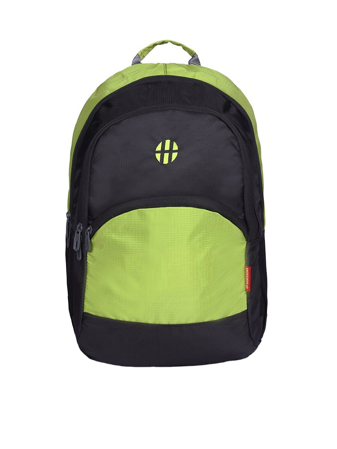 

Harissons Unisex Black & Green Colourblocked Backpack