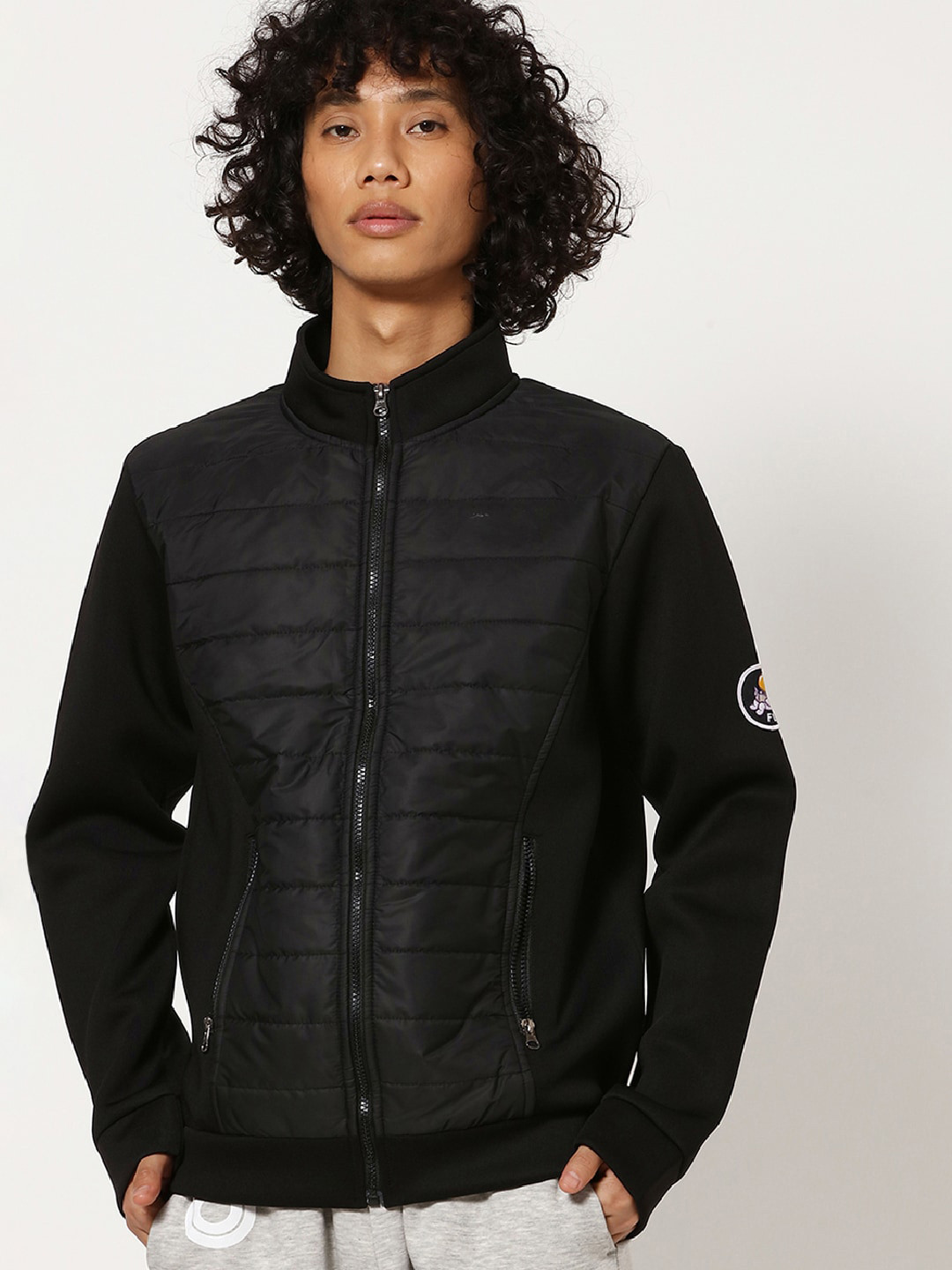 

Bewakoof Men Black Bomber Jacket