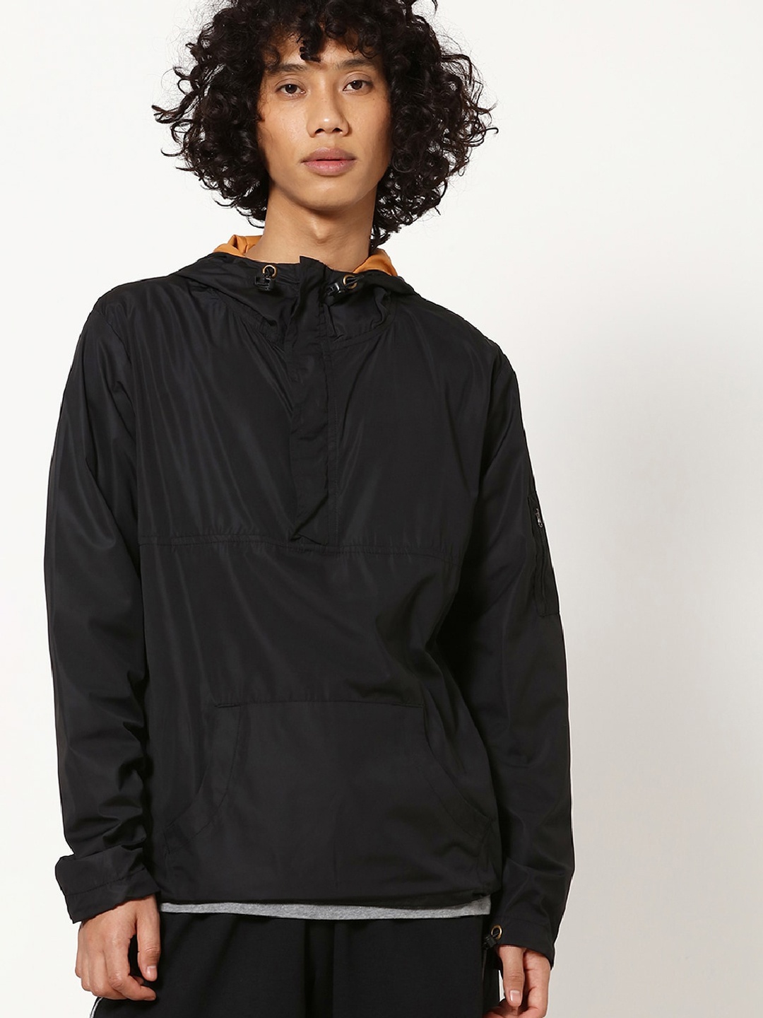 

Bewakoof AIR Men Black Windcheater Sporty Jacket