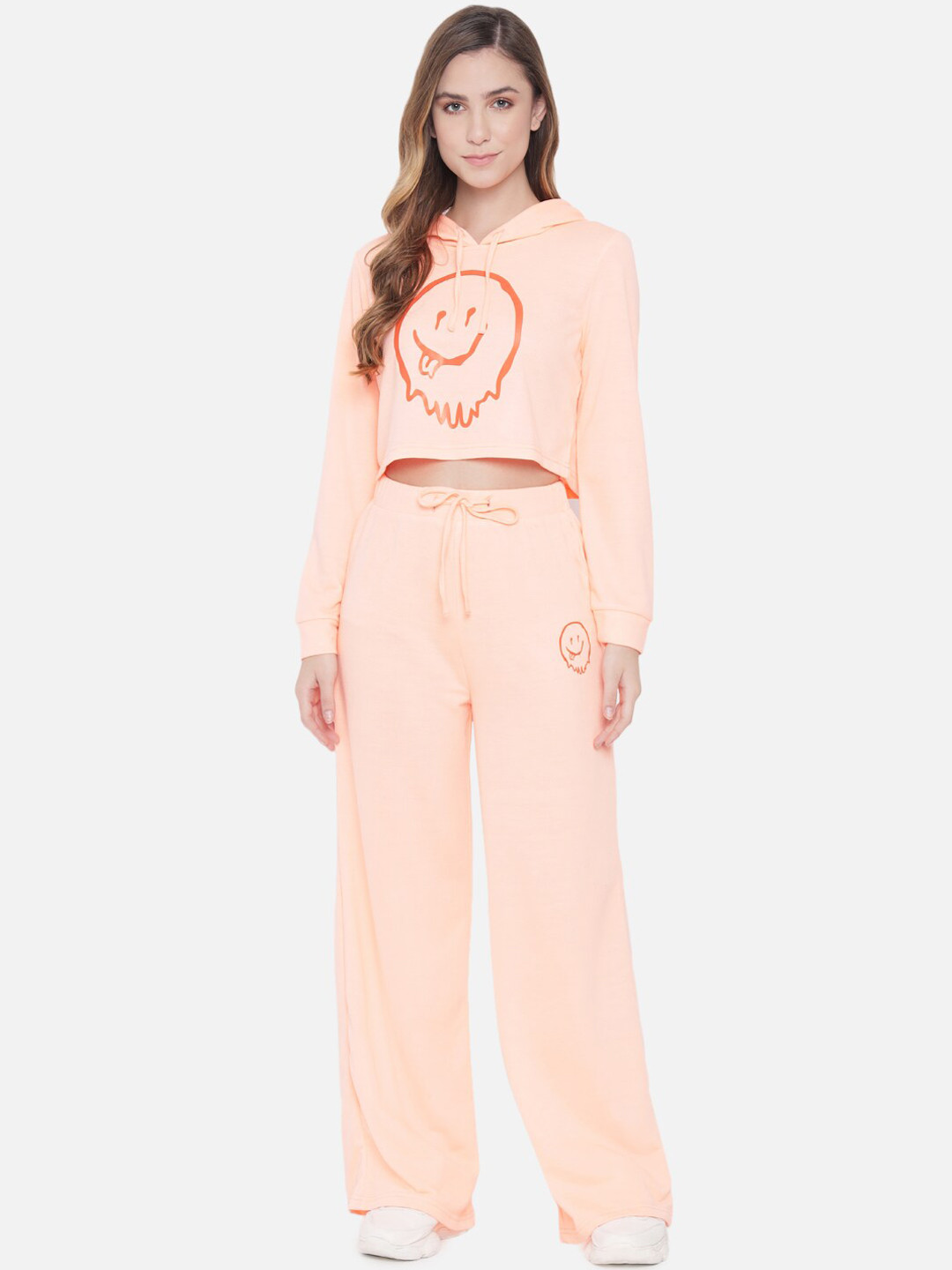 

Orchid Blues Women Peach-Coloured Loose Fit High-Rise Trousers