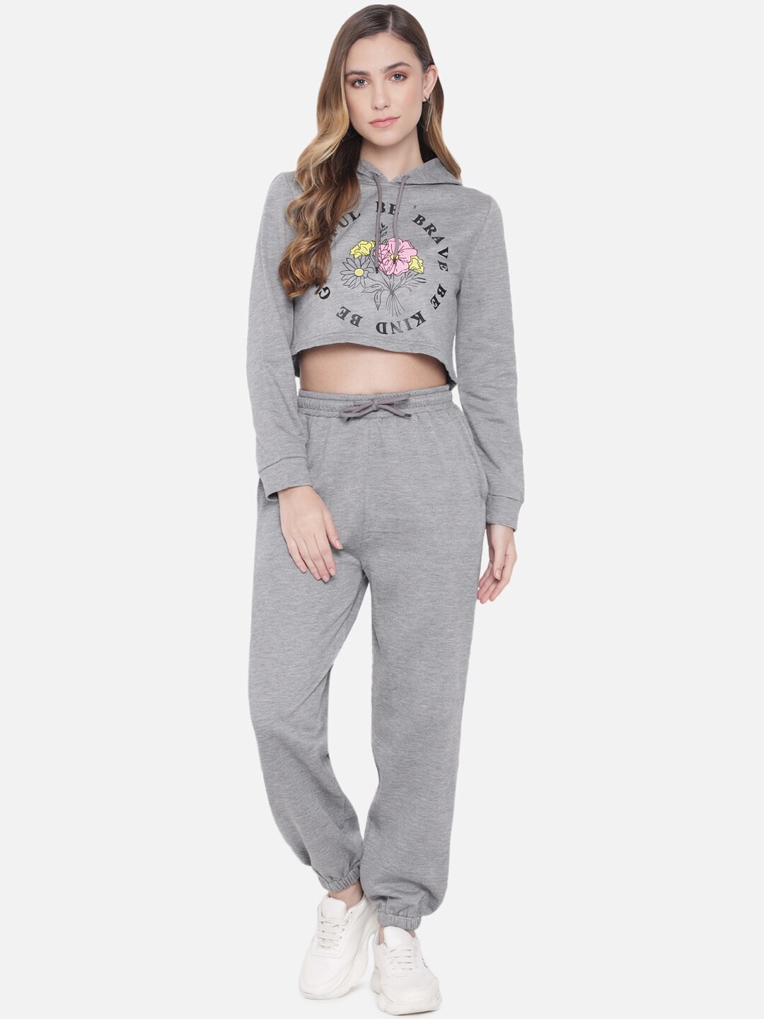 

Orchid Blues Women Grey Loose Fit High-Rise Joggers Trousers