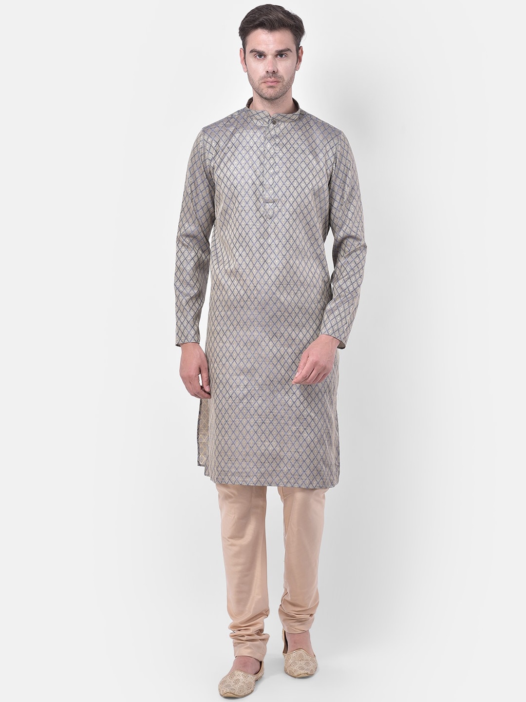 

TABARD Men Jacquard Printed Kurta, Grey