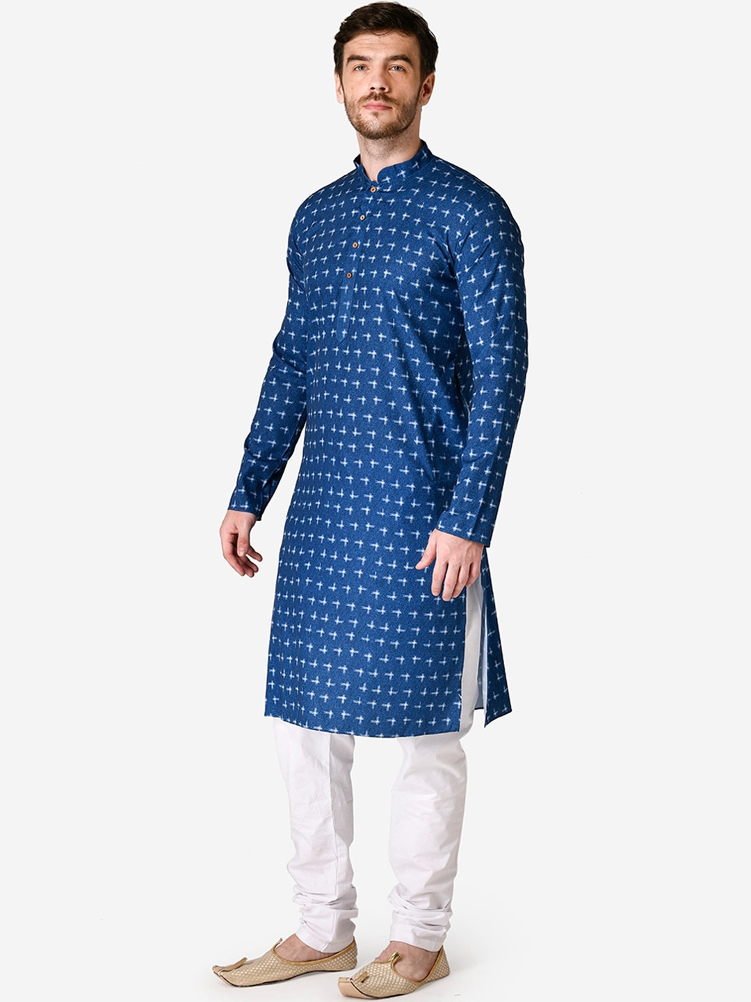 

TABARD Men Printed Pure Cotton Kurta, Blue