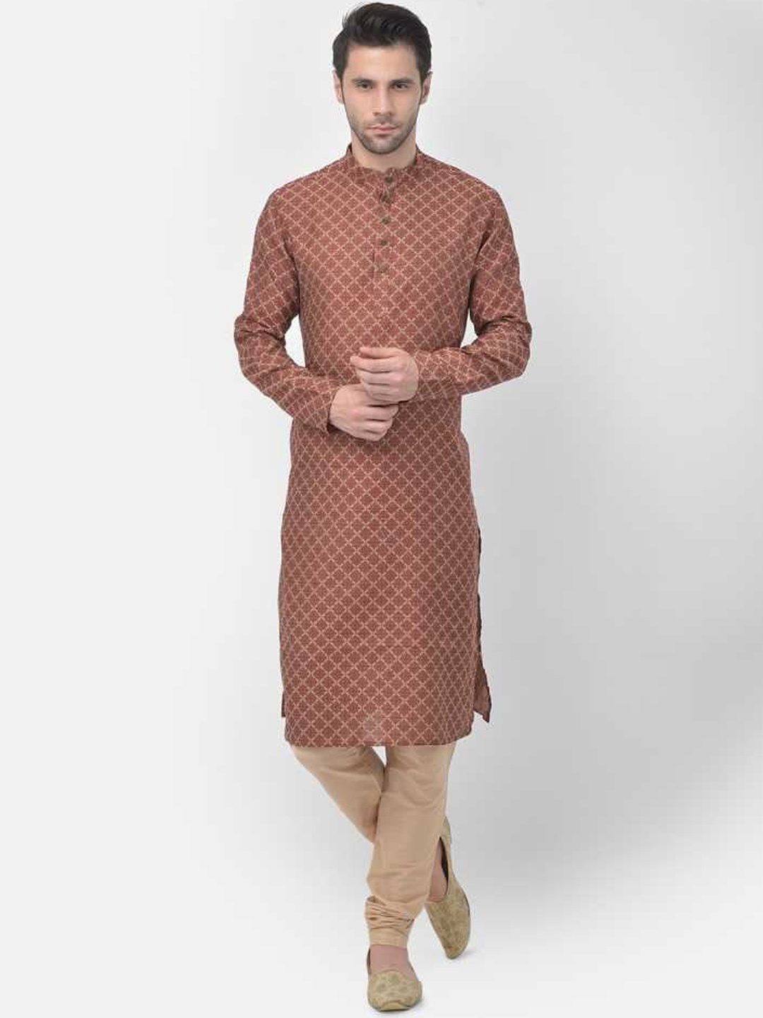 

TABARD Men Cotton Jaquard Kurta, Red