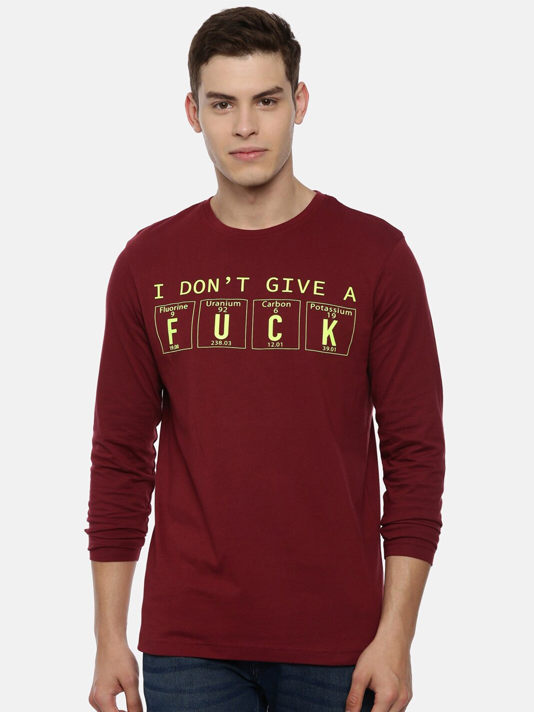 

3PIN Men Maroon Typography Printed Slim Fit T-shirt