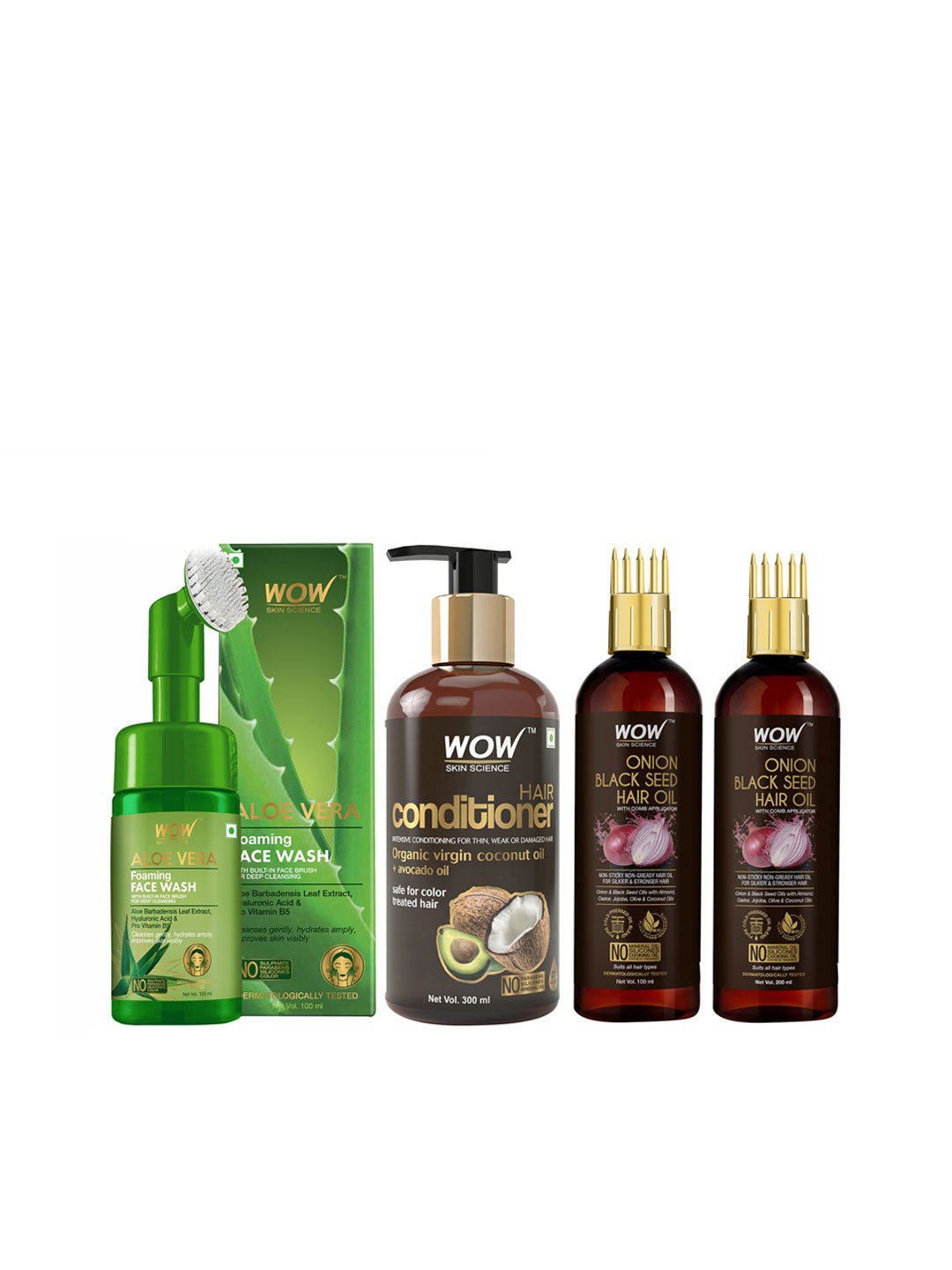 

WOW SKIN SCIENCE Set of 2 Hair Oils - 1 Hair Conditioner & 1 Face Wash, Brown