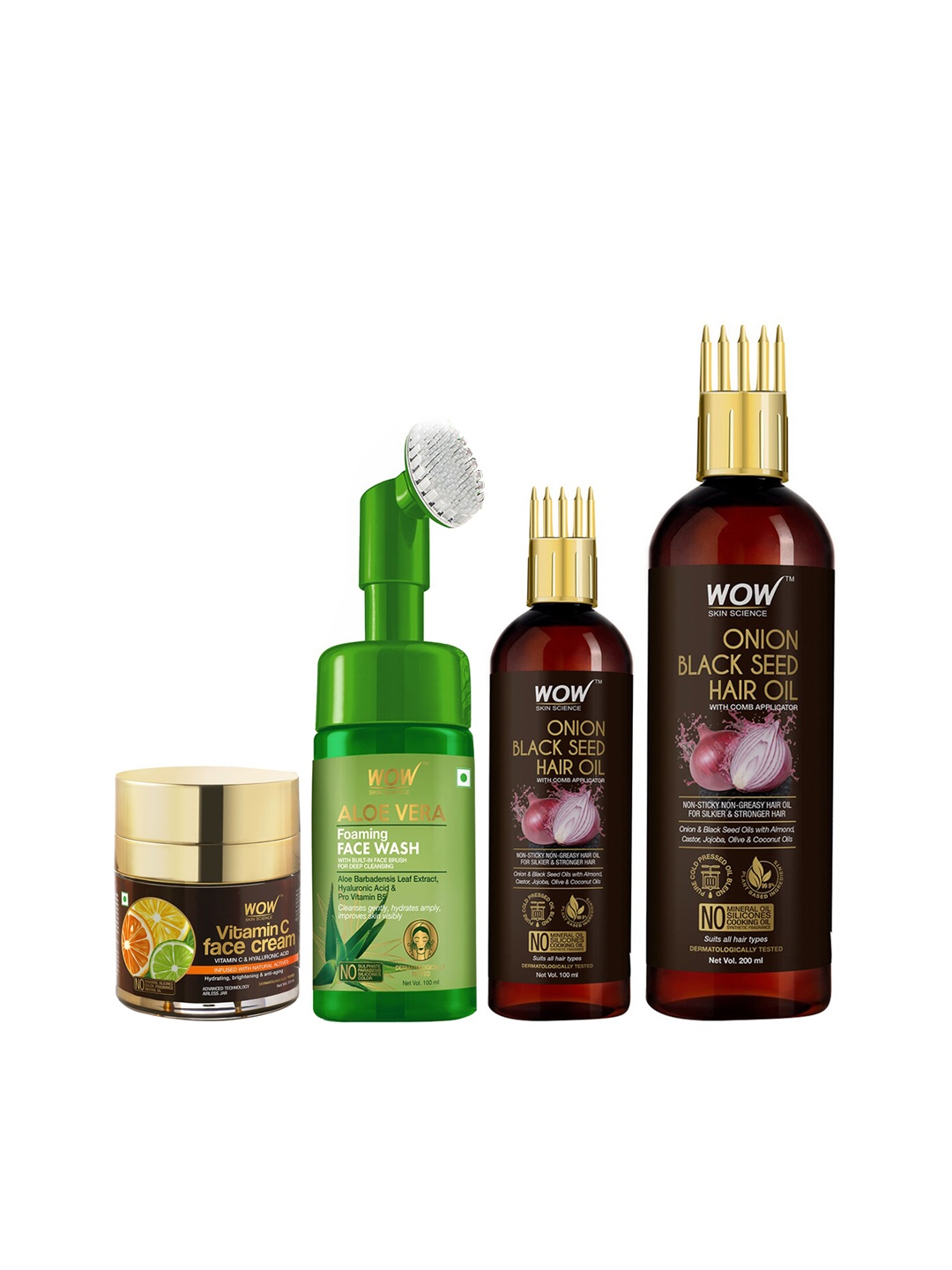 

WOW SKIN SCIENCE Set of Face Cream - Face Wash & 2 Hair Oil, Brown